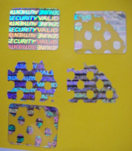 100 svag security hologram label tamper evident 5/8&#034; x 7/8&#034; for sale