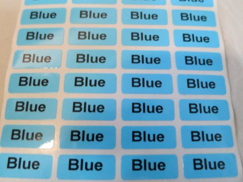 300 Blue Glossy Customized Waterproof Name Stickers Labels 0.9 x 2.2 cm Tags