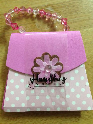 Office supplies note pad book pink polka dots handbag bag purse gift idea