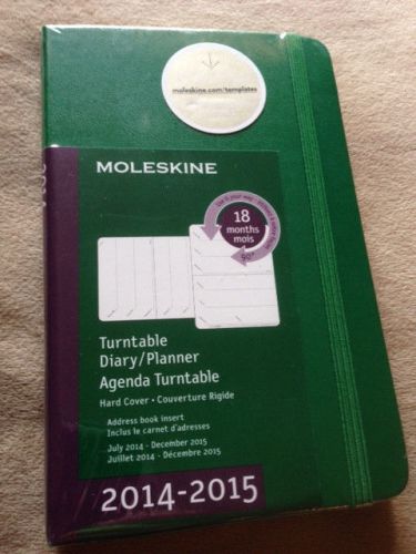 NEW 2015 Moleskine GREEN LARGE Turntable Diary Planner 18 Months Hard SEALED