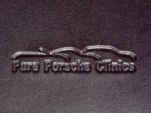 Genuine full leather mini &#034;pure porsche clinics&#034; notebook w/ carrera cup pen! for sale