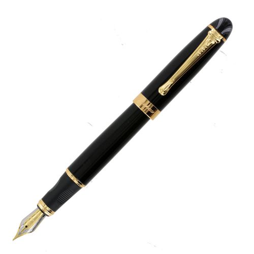JinHao X450 Amber Swirl Gold Trim Fountain Pen, Medium Point