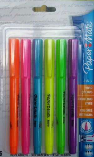 Highlighter paper mate accents intro vivid colors 6 pack