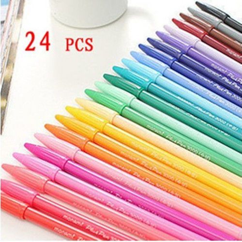 24 color simple and lovely high quality office sign markers pen complete set b13 for sale