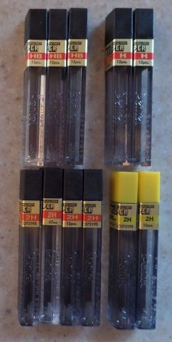 PENTEL Mechanical Pencil Refill HB H 2H Lead 0.5mm &amp; 0.9mm (11) Tubes
