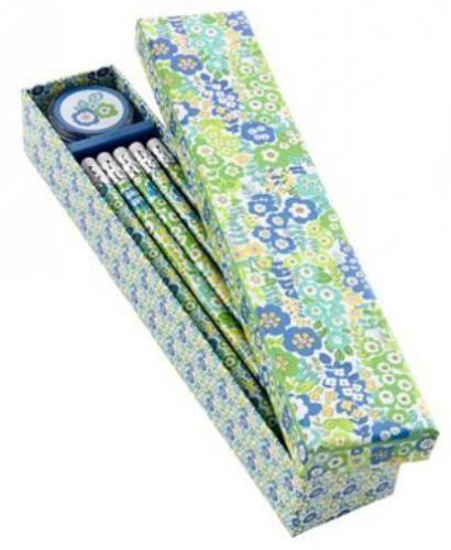 Vera Bradley ENGLISH MEADOW Pencil Set Ten #2 w/ Sharpener and Gift Box NWT