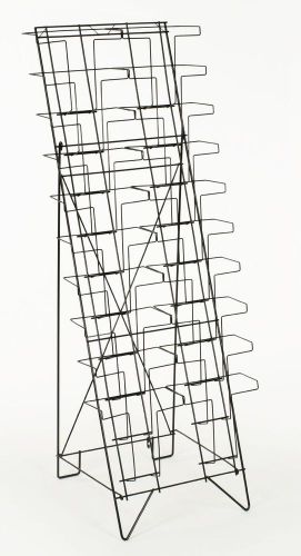 New wire magazine rack tiered black free standing floor fixture 20 stacked pocke for sale