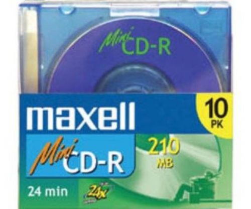MAXELL 10-Pack of Mini CD-R Discs 210MB 24x #623700 1Pack