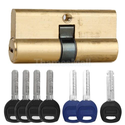 65mm 32.5/32.5 brass key cylinder door lock barrel anti bump/drill + 7 keys for sale