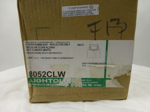 LIGHTOLIER 8052CLW RECESSED FLOURESCENT 6&#034; OPEN DOWNLIGHT REFLECTOR ONLY