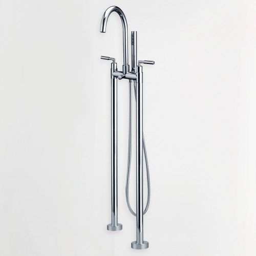 Modern floor mounted clawfoot tub filler faucet tap in chrome free shipping for sale