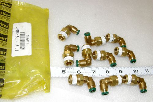 10 ea 90° swivel elbows brass 1/4&#034; tube x 3/8&#034; male pipe  parker 169pl-4-6 r4 for sale