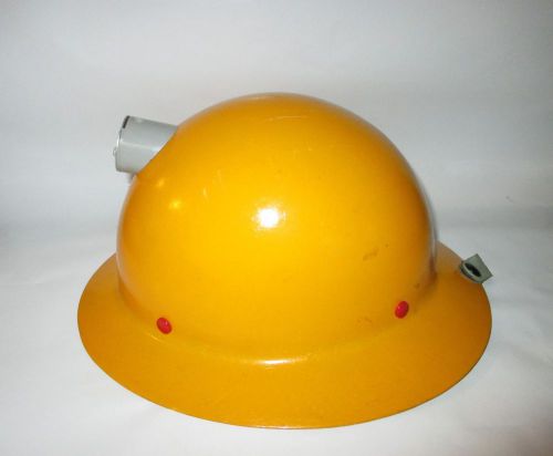 Fiberglass Hard Hat Welsh Suspension Liner &amp; Miners Lamp Bracket Helmet Vintage