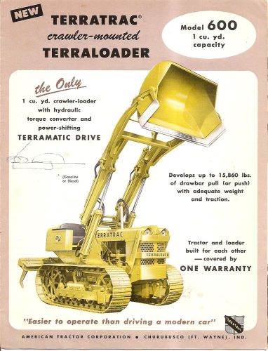 Equipment Brochure - Terratrac - 600 - Crawler Bulldozer Dozer - 1955 (E1429)