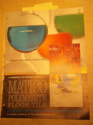 Mastic Tile/Ruberoid Co Catalog~Matico Vinyl-Asbestos Floor Tile~1962
