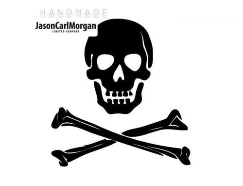 JCM® Iron On Applique Decal, Skull and Bones Black