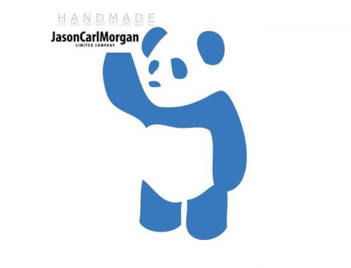 JCM® Iron On Applique Decal, Waving Panda Sky Blue