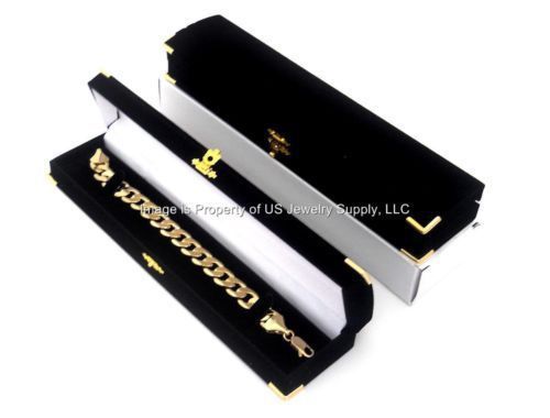 6 Black Velvet &amp; Brass Bracelet Watch Jewelry Presentation Display Gift Boxes