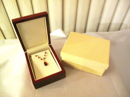 Rosewood Earring or Necklace Gift Presentation Box w/Outer Box