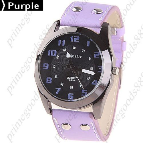 Synthetic Leather Quartz Wrist Wristwatch Free Shipping Women&#039;s Purple