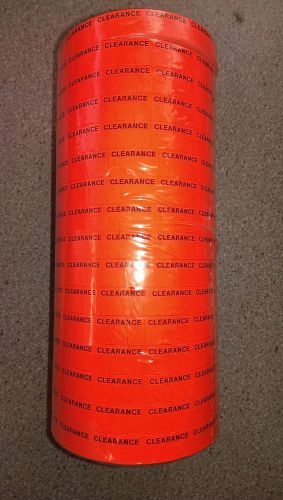 RED CLEARENCE LABELS FOR MONARCH 1110 LABEL GUN 16 ROLLS with INK ROLLER