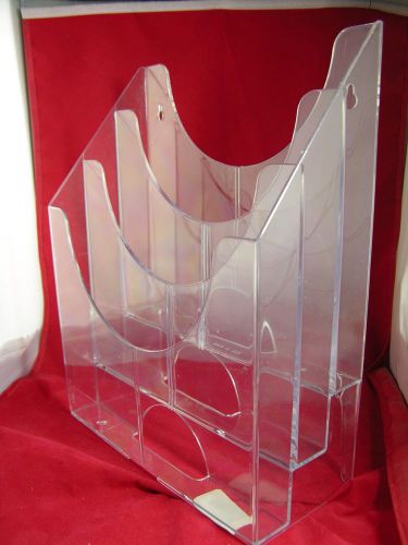 Clear Acrylic Literature Stand Hanging or Counter 3 Tier