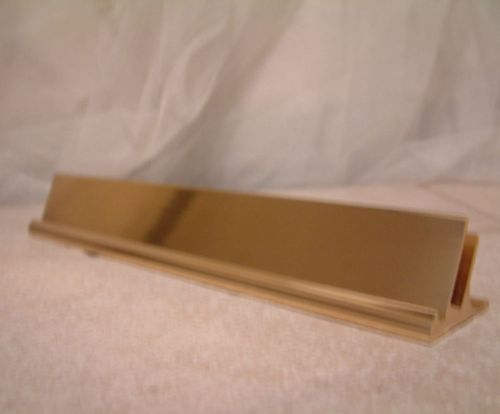 1 1/4 x 8 Gold COUNTER DESK PRINT YOUR OWN REUSABLE SIGN NAME PLATE HOLDER #8