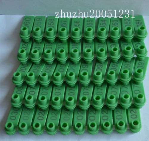 100 sets NEW Green Sheep Goat Ear Tag  Lable Identification  With Number Eartag