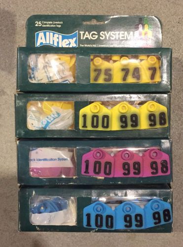 Allflex Small Livestock Tags. Numbered. Multiple Colors.