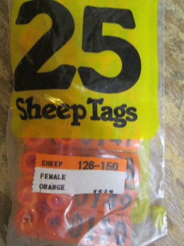 ALLFLEX SHEEP EAR TAGS 25 PACKAGE orange blank FEMALE 126-150