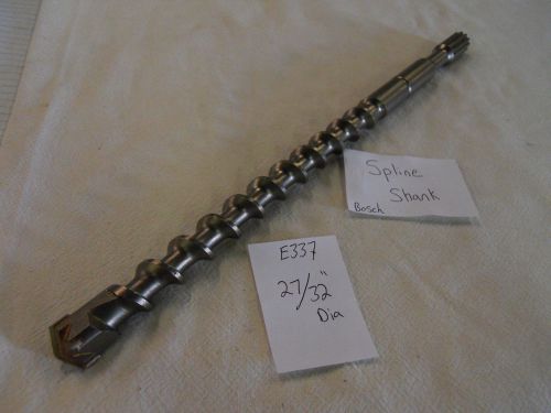 New 27/32&#034; diameter bosch spline sh carbide tip hammer drill bit 16&#034; german e337 for sale
