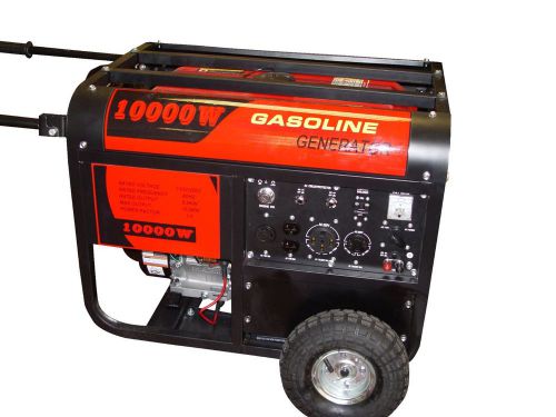 New 10,000 watt 16.0 hp gas generator w/ electric start wheel kit for sale