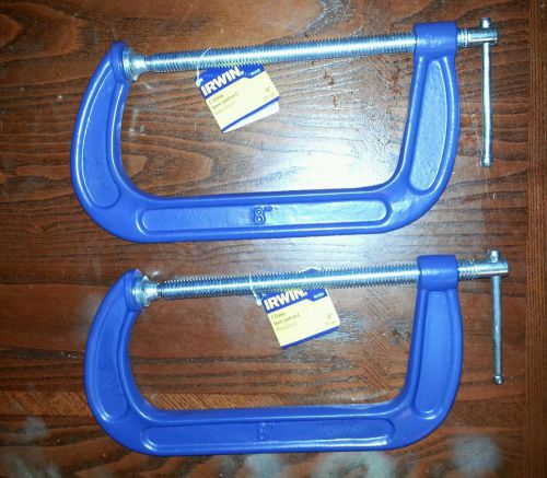 Pair of Irwin 8&#034; C-clamps NEW. No Reserve