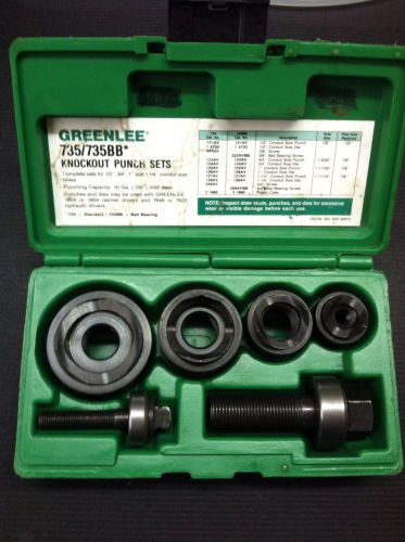 Greenlee 735bb  1/2 - 2-1/4 conduit size k.o. punch kit (manual round standard) for sale
