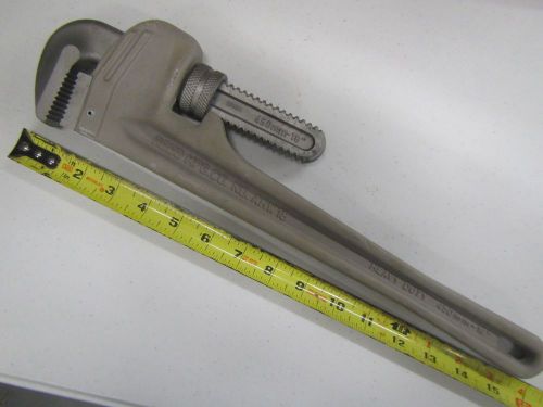 REED MFG ARW18 ALUMINUM  18&#034; pipe wrench  ALLOY STEEL JAWS very rigid design