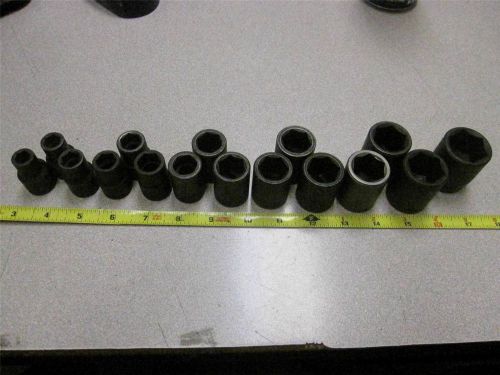 16 pc wright impact socket set 10mm-27mm 6 point 1/2&#034; drive great condition for sale