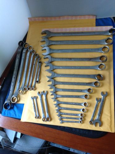 S-K Tools S-K Wayne Combination &amp; Box End Wrenches 1/4&#034; - 1-1/8&#034;  Lot Of 27