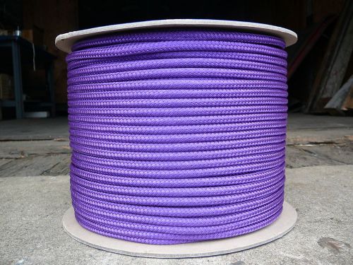 Purple 1/4&#034; x 85&#039; double braided nylon rope halter, craft, boat, tie down, line for sale