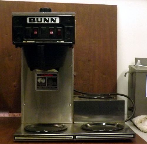 1 USED BUNN C-15 0-15 12900-01 3 BURNER COFFEE MAKER
