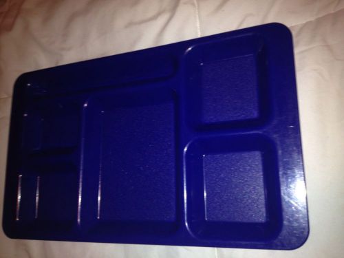 Set of 12  Cambro school cafeteria 6 compartment serving trays blue
