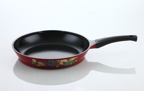 New flamekiss 12&#034; red ceramic coated fry pan by amor?  innovative &amp; elegant desi for sale