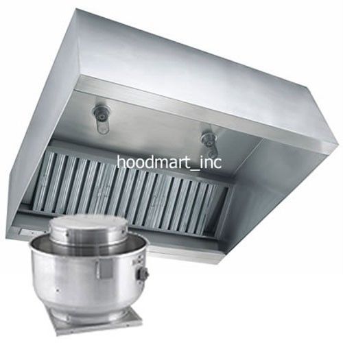 9&#039; 9ft 9 foot concession trailer grease exhaust hood fire suppression system fan for sale