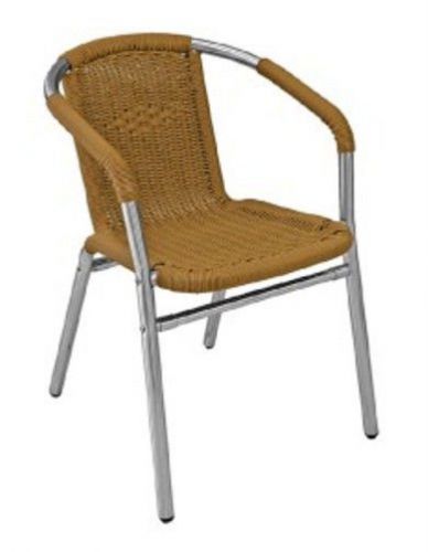 New Florida Seating Commercial Aluminum Outdoor Wicker Chair w/ Arms - 5 Colors!