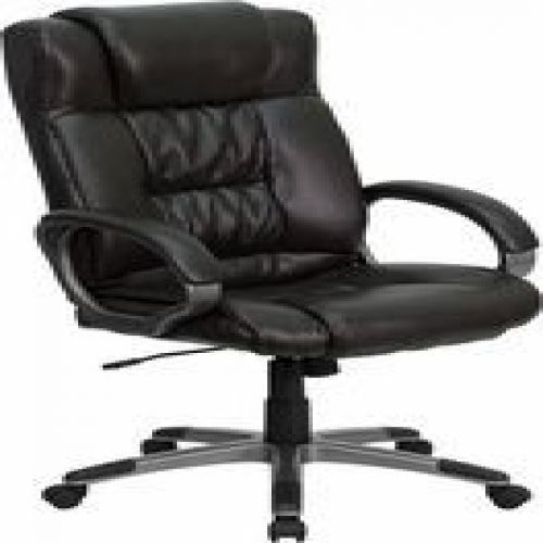 Flash Furniture BT-9002H-BRN-GG High Back Espresso Brown Leather Executive Offic