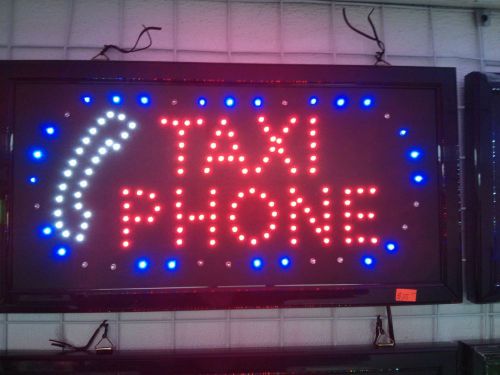 LED TAXI PHONE Sign Neon Bright Light Animated display