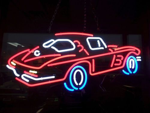 Chevrolet Corvette neon sign Open garage Chevy 1963 Stingray SR