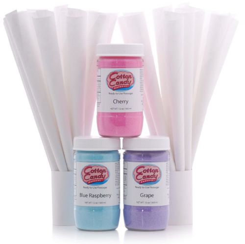 Cotton Candy Express - Fun Pack - Floss Sugar and Cones Kit, Free Shipping, New