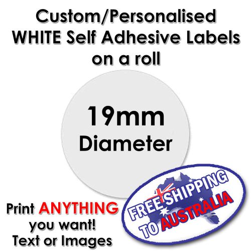 500 x Round Labels CUSTOM PRINTED - 19mm Diameter ** FREE P&amp;P to Australia **