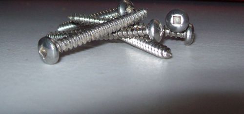 #10 x 2&#034;  Wood Screws, Stainless Steel, Pan Head, Square Drive Qty 100