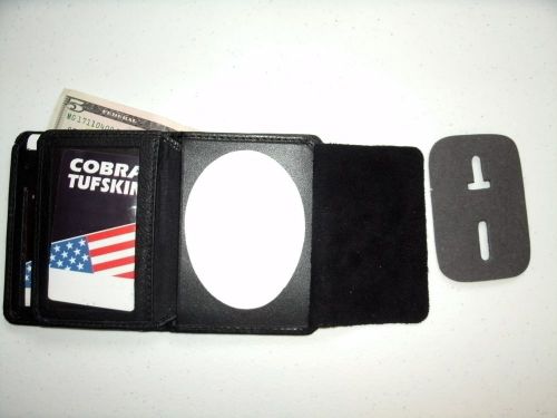 Badge ID Wallet  Universal Oval Recessed Badge Cut Out B-1675 Bi-Fold CT-10